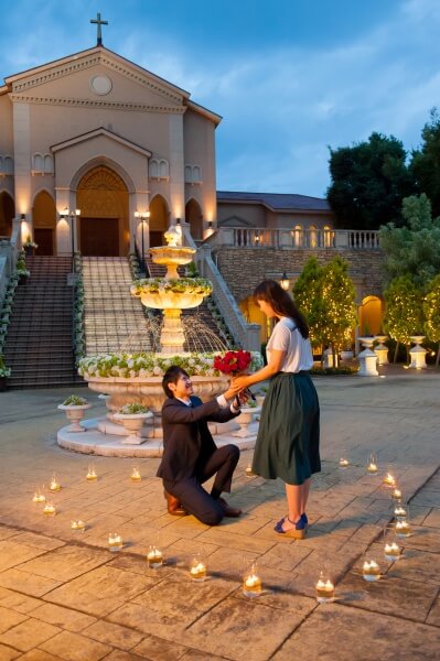 新潟市　結婚式場　ピアザララルーチェ　フォトスポット　プロポーズ　