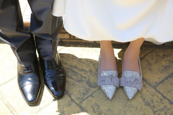 前撮り　白ド　靴