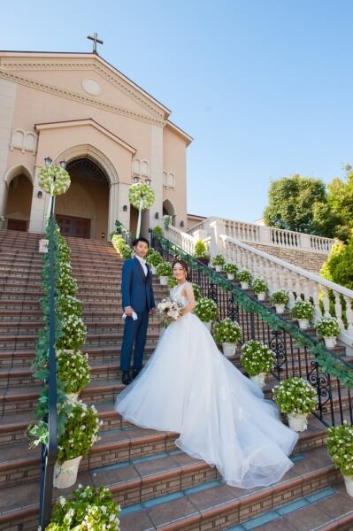 タキシード　ドレス　前撮り