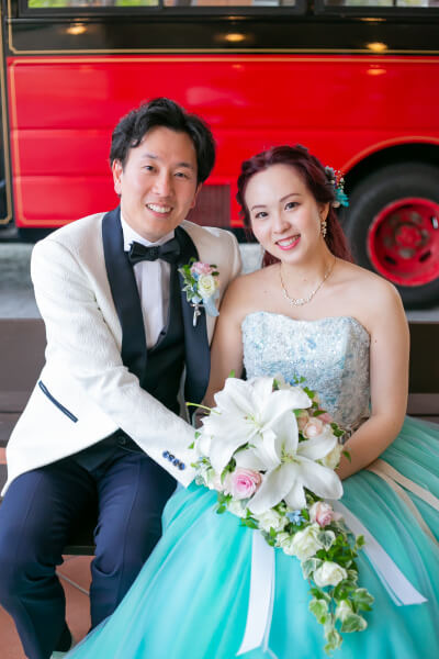 前撮り　カラードレス